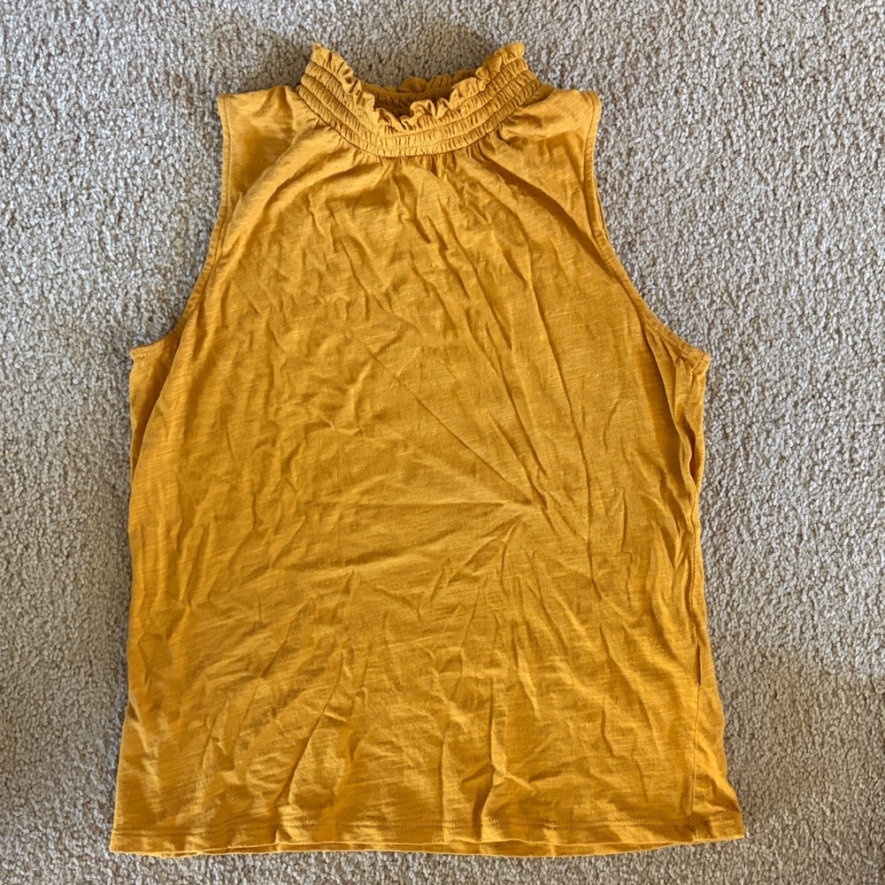 Banana Republic Mustard Ruffle Tank Top